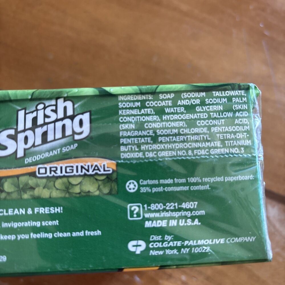 Irish Spring Original Bar Soap 8 Pack 3.75oz Bars Sealed Old Stock No Flaxseed - Picture 2 of 4